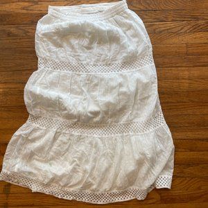 cotton white maxi skirt